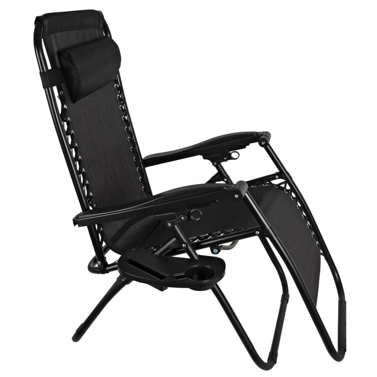 Eleganca Foldable Garden Chair Lounger Black