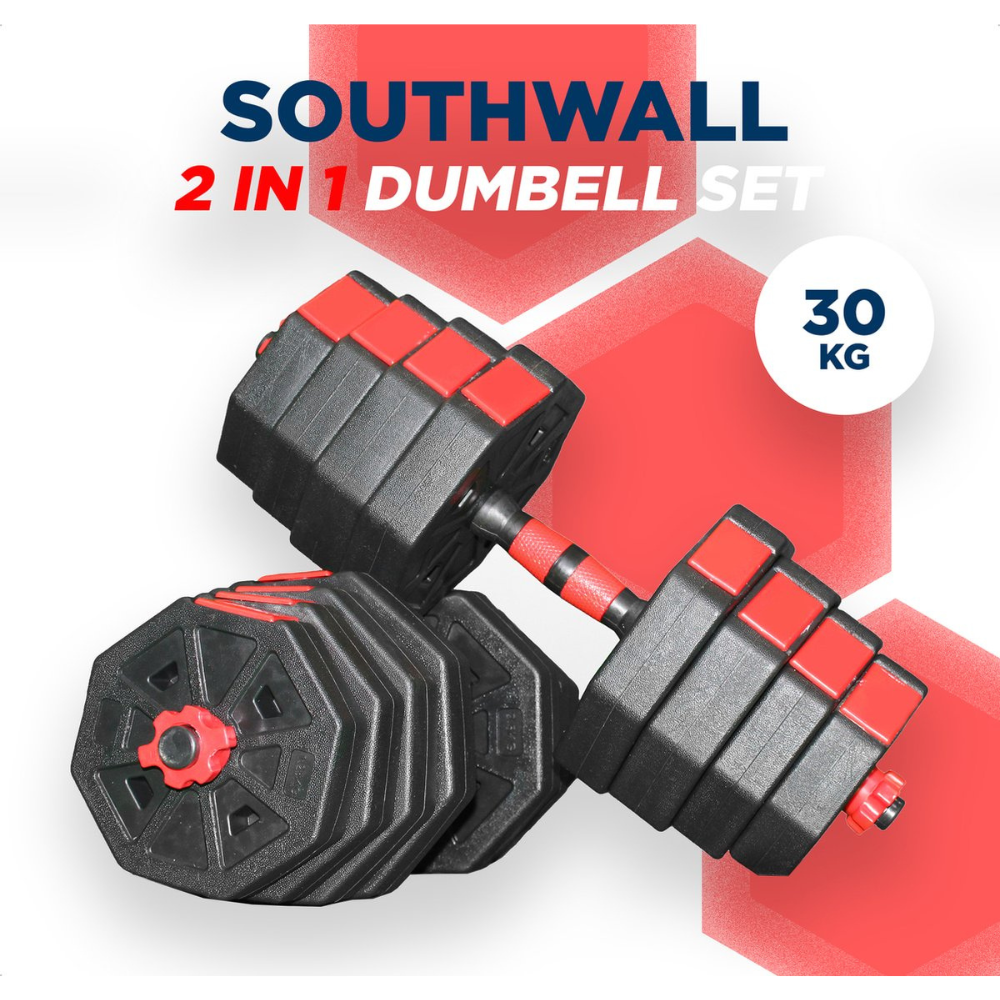 SOUTHWALL Set d'haltères hexagonaux réglable jusqu'à 30kg