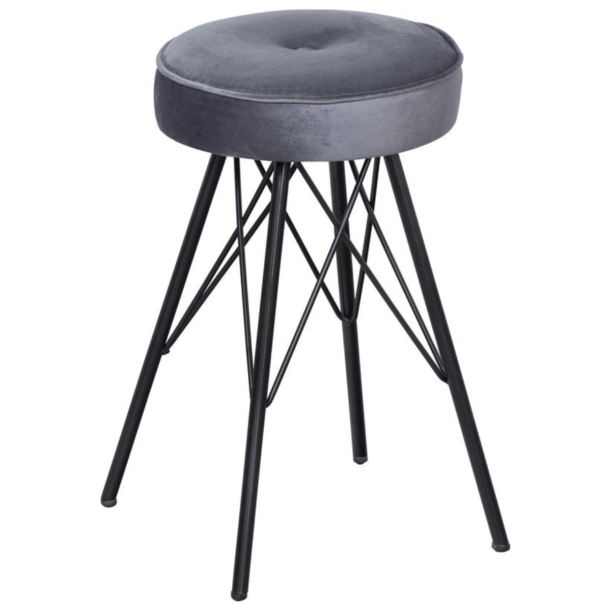 WOOOD Bella Stool - Bar Stool - Velvet - Gray