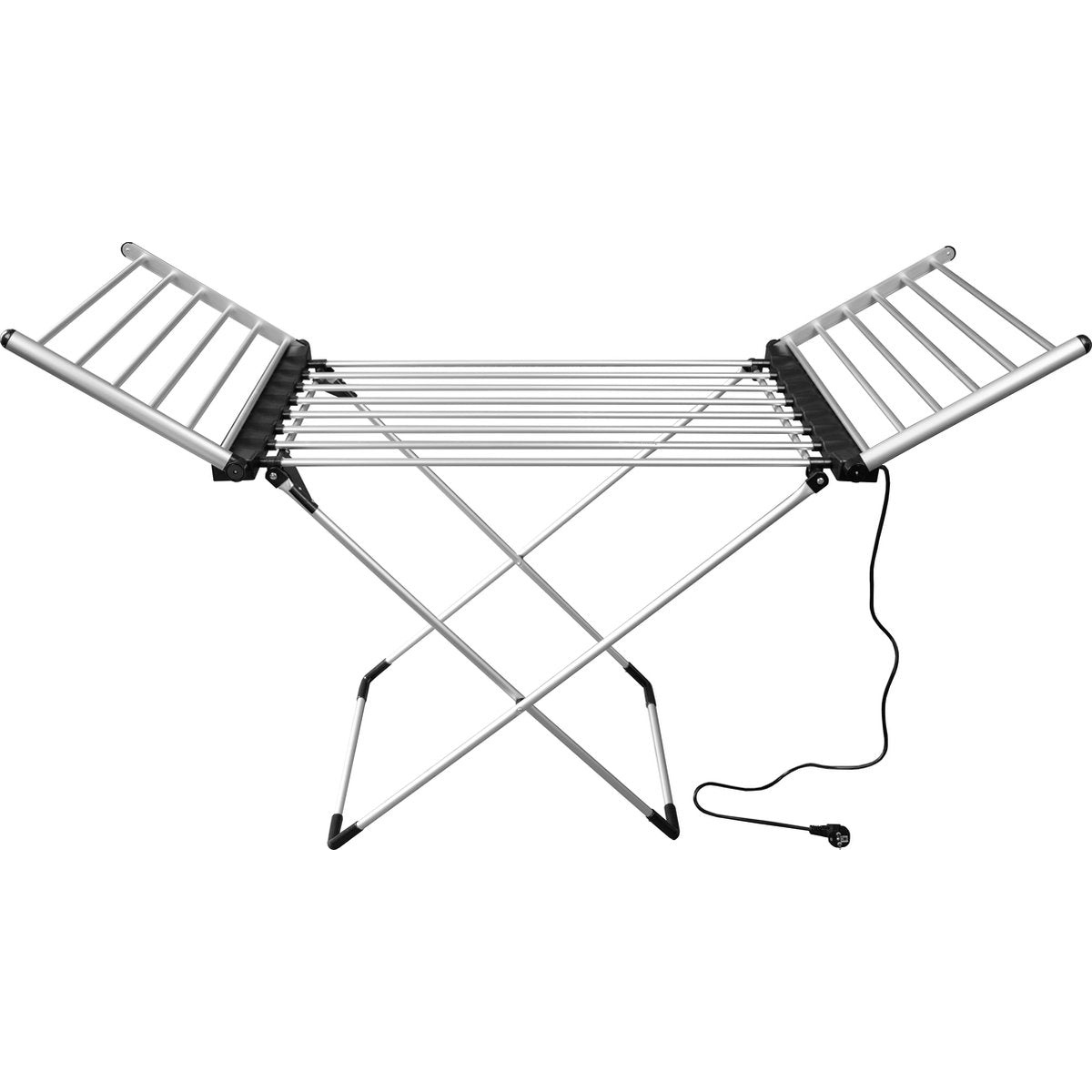 Eleganca Elektrisch droogrek - verwarmd - timer- 220V Zwart/Zilver