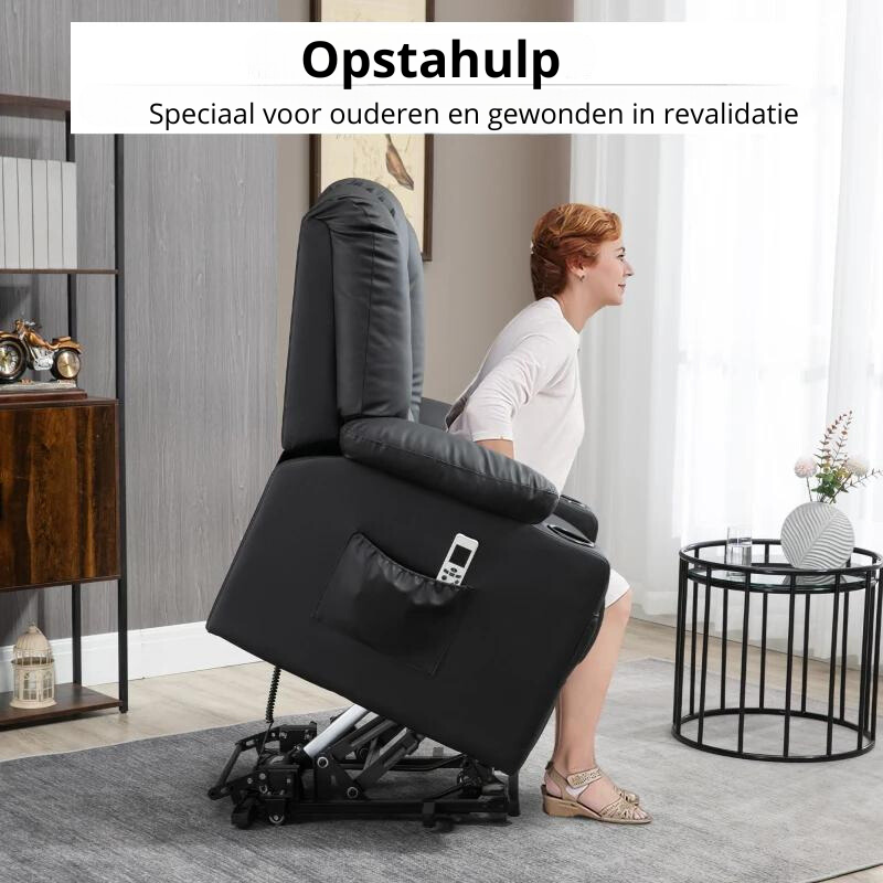 Nancy's Infantas Massagestoel - Relaxfauteuil - Bioscoopstoel - Kantelbaar - Elektrisch - Zwart - Kunstleer