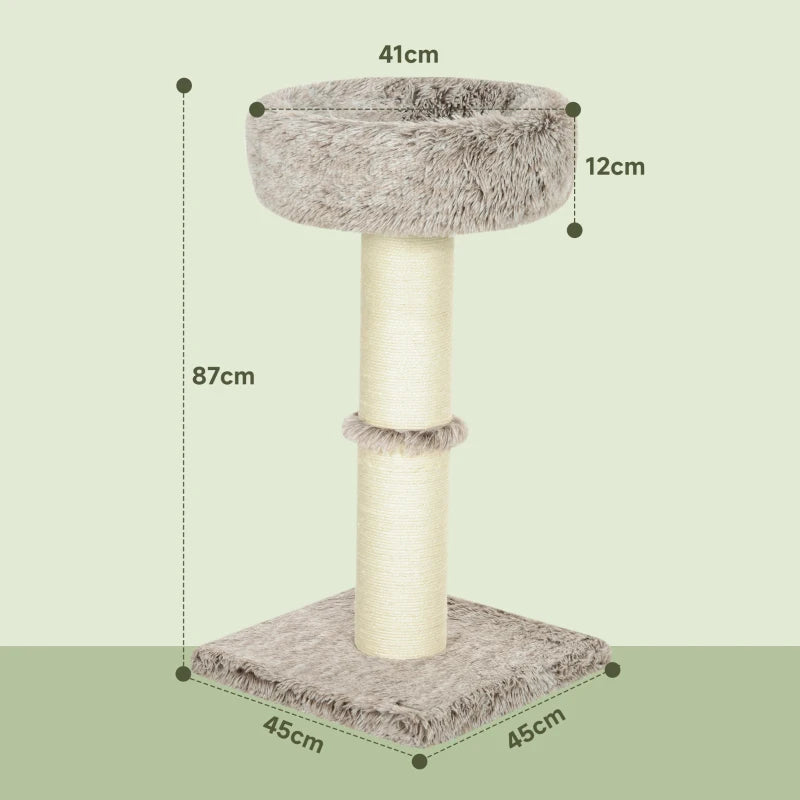 Nancy's Chamusca Krabpaal - Kattenboom - Kattentoren - Bruin / Crème Wit - ± 45 x 45 x 90 cm