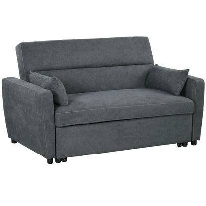 Nancy's Baixo Sofa Bed - Sofa - 2-in-1 Sofa with sleeping function - Grey - Velvet - ± 155 x 90 x 90 cm