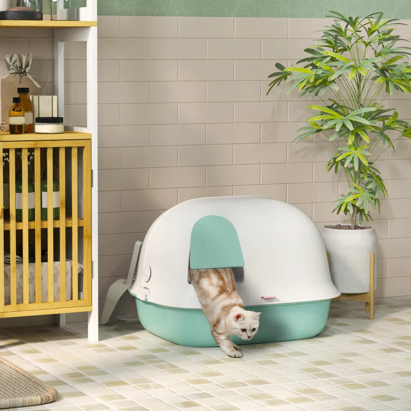 Nancy's Biscainho Kattenbak - Katten wc - Katten Toilet - Groen / Wit - ± 60 x 45 x 40 cm