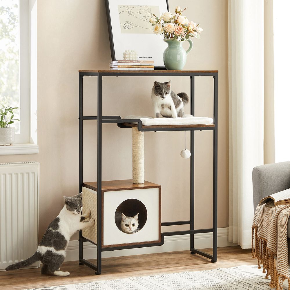 Arbre à chat Nancy's Maior - Maison pour chat - Grotte pour chat - Marron - ± 75 x 35 x 115 cm