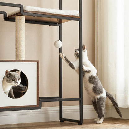 Nancy's Maior Krabpaal - Kattenhuis - Kattengrot - Bruin - ± 75 x 35 x 115 cm