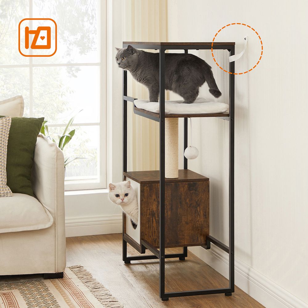 Nancy's Maior Krabpaal - Kattenhuis - Kattengrot - Bruin - ± 75 x 35 x 115 cm