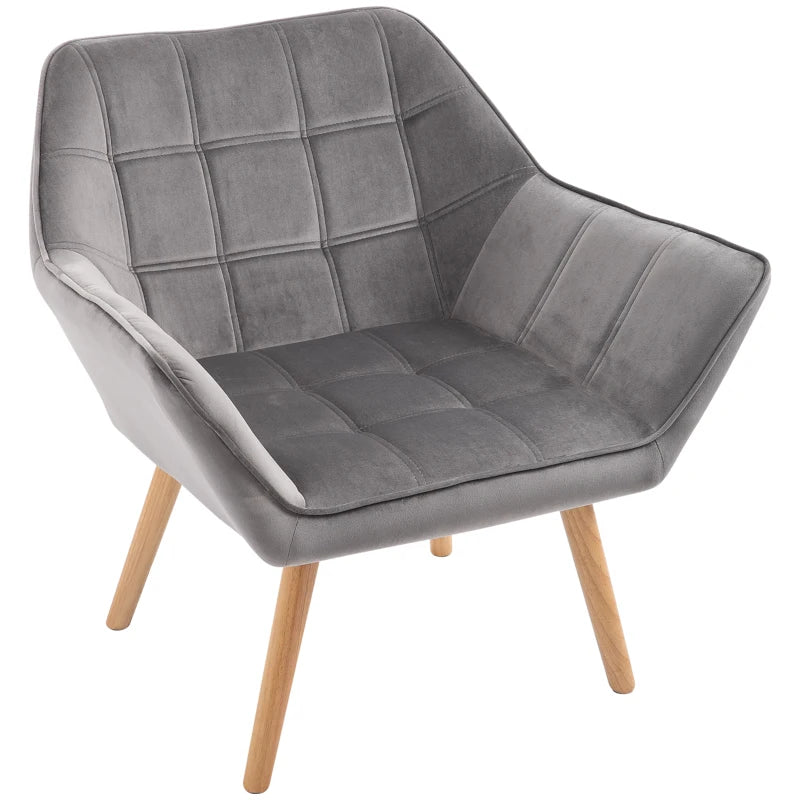 Nancy's Cerejais Fauteuil - Stoel - Relax Stoel - Loungestoel - Grijs - Fluweel