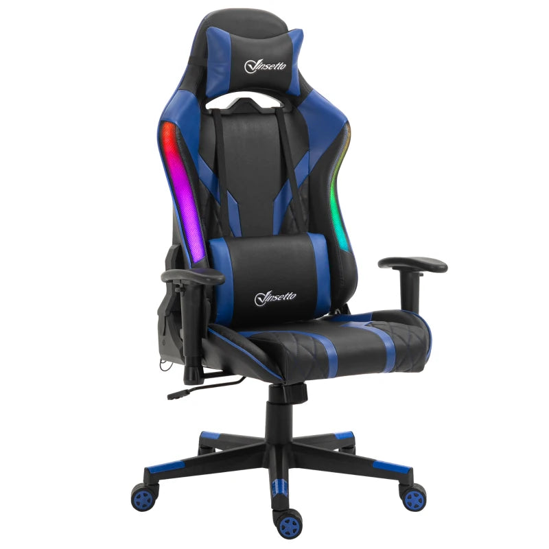 Nancy's Anfo Gaming Chair - Chaise de jeu - Ergonomique - Avec lumière LED - Rotatif - Noir / Bleu