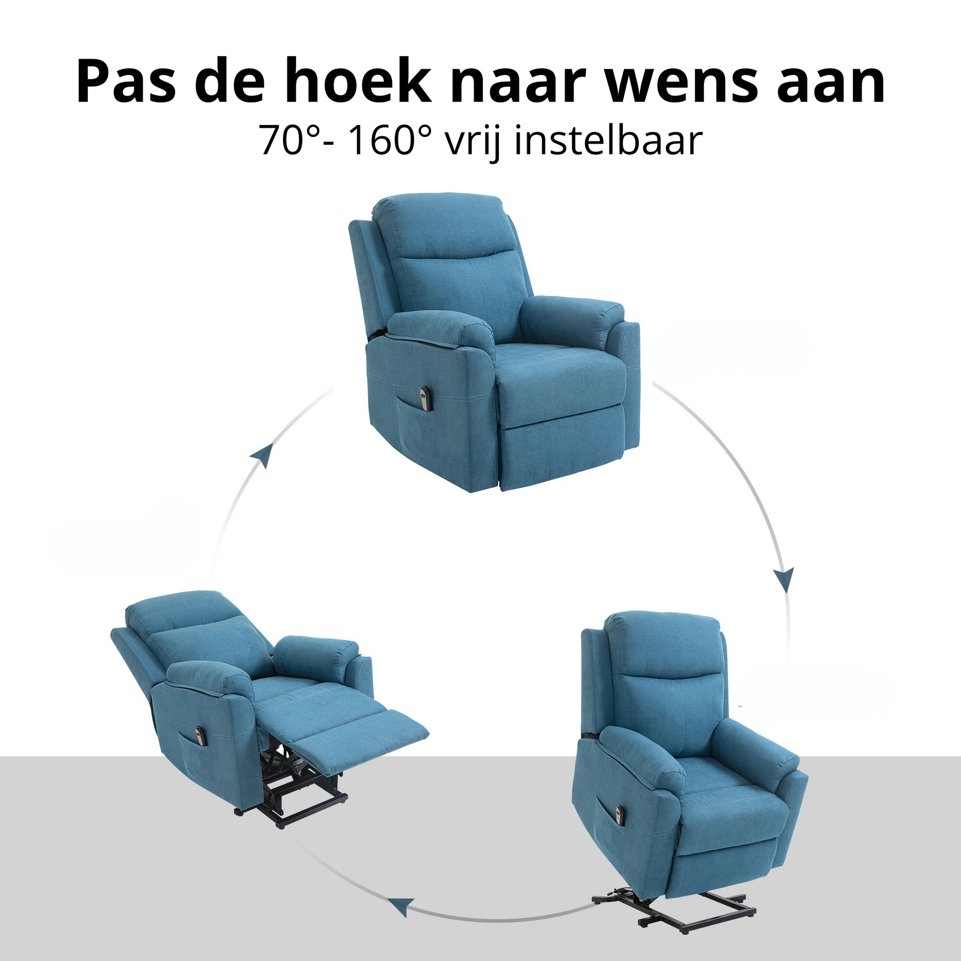 Nancy's Donas Sta op stoel - Opsta stoel - Seniorenstoel - Relaxfauteuil - Blauw