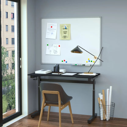 Nancy's Ascoli Verstelbaar Bureau - Zit-Sta Bureau - Handmatig te verstellen - Zwart - ± 120 x 60 x 72-117 cm