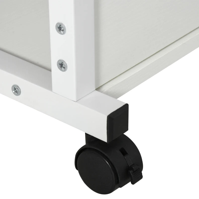 Table d'appoint sur roulettes Nancy's Balasar - Table pour ordinateur portable - Hauteur réglable - Blanc - 80 x 40 x 72-82 cm