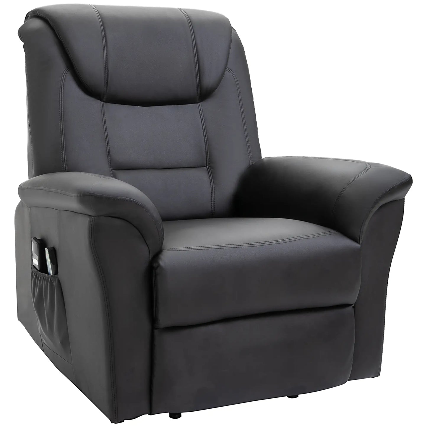 Nancy's Fatela Sta op stoel - Opsta stoel - Seniorenstoel - Massagestoel - Relaxfauteuil - Zwart - Kunstleer