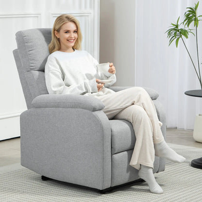 Nancy's Castelvenere Relaxfauteuil - Relaxstoel - Kantelbaar - Grijs - Linnen