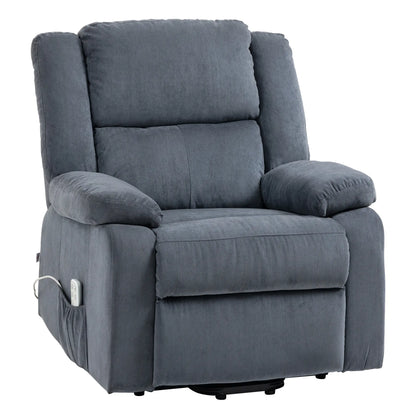 Nancy's Silvares Sta op stoel - Opsta stoel - Seniorenstoel - Relaxfauteuil - Grijs - Pluche