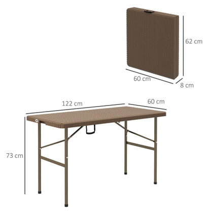 Nancy's Teruel Picknicktafel - Campingtafel - Opvouwbaar - Bruin - ± 120 x 60 x 75 cm