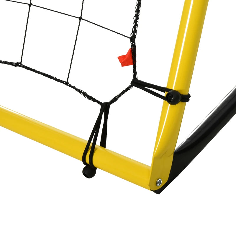 Nancy's Bolsena Voetbalgoal - Voetbaldoel - Voetbalnet - Verstelbare Hoek - Geel / Zwart - ± 185 x 60 x 125 cm