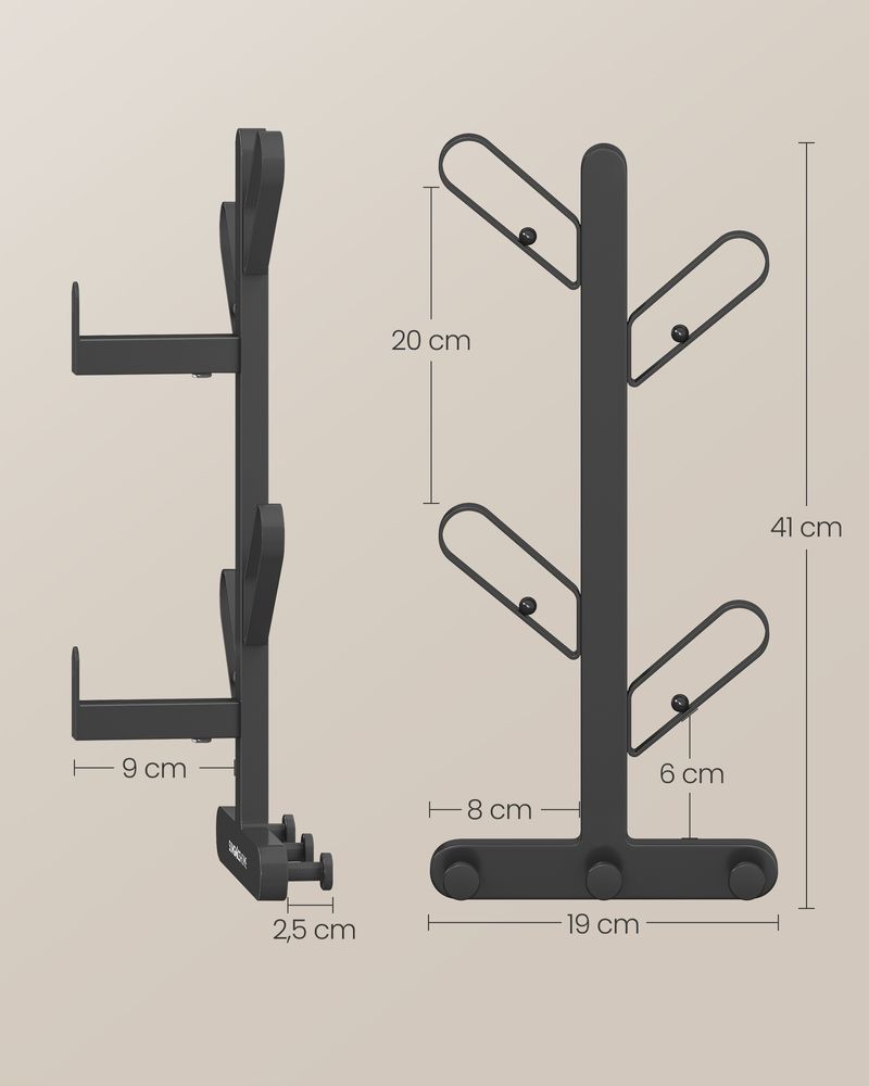 Nancy's Lajeosa Wandkapstokken - Set van 2 - Wandgarderobe - Muurkapstok - Zwart - Staal