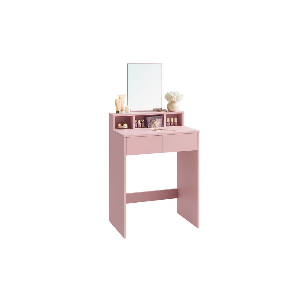 Nancy's Ameglia Kaptafel - Make-up Tafel - Spiegel - Roze - ± 40 x 60 x 130 cm