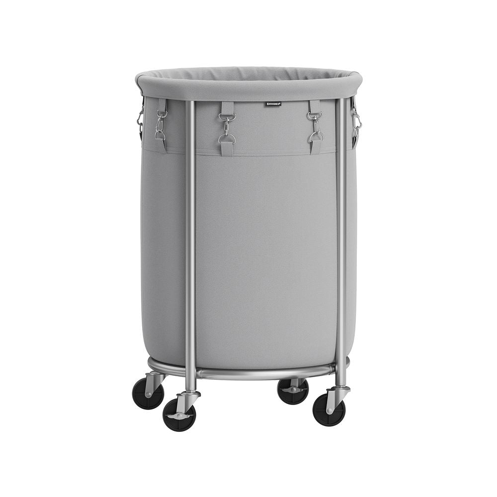 Nancy's Bortigiadas Wasmand - Op Wieltjes - Grijs / Zilver - 70L