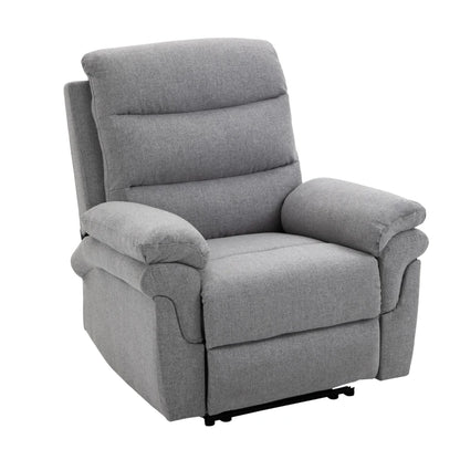 Nancy's Varzielas Relaxfauteuil - Relaxstoel - Ligstoel - Met Voetensteun - Grijs - Linnen