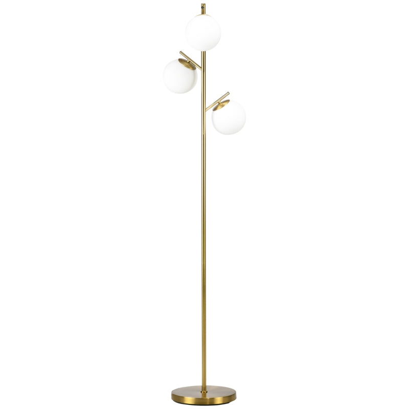 Nancy's Ardenno Vloerlamp - Staande Lamp - Goud / Wit - Glas / Staal