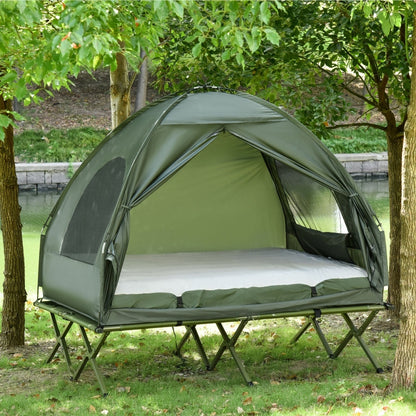 Nancy's Pacbitun Kampeertent - Camping tent - Met 2 Persoons Matras Groen - ± 195 x 145 x 180 cm