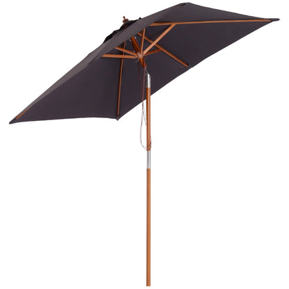 Nancy's Arvin Parasol - Tuinparasol - Zonwering - Opvouwbaar - Donkergrijs - 200 x 150 cm