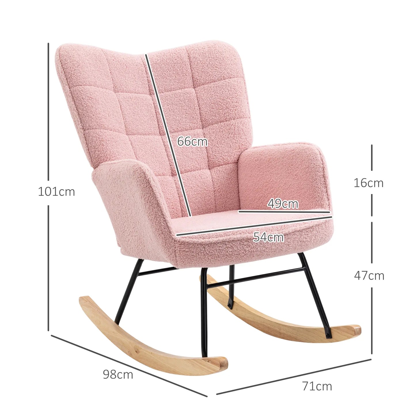 Nancy's Melides Schommelstoel - Loungestoel - Relaxstoel - Roze - Fleece