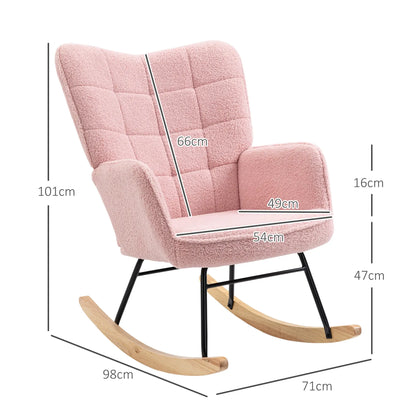 Nancy's Melides Schommelstoel - Loungestoel - Relaxstoel - Roze - Fleece