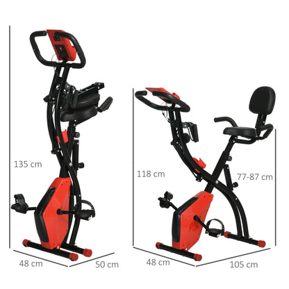 Nancy's Ayas Hometrainer - Fietstrainer - Met LCD-Monitor - Verstelbare weerstand - In Hoogte Verstelbaar - Rood / Zwart