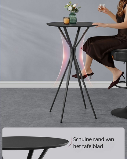 Nancy's Candal Bartafel - Hoge Tafel - Statafel - Zwart - Ø 60 cm