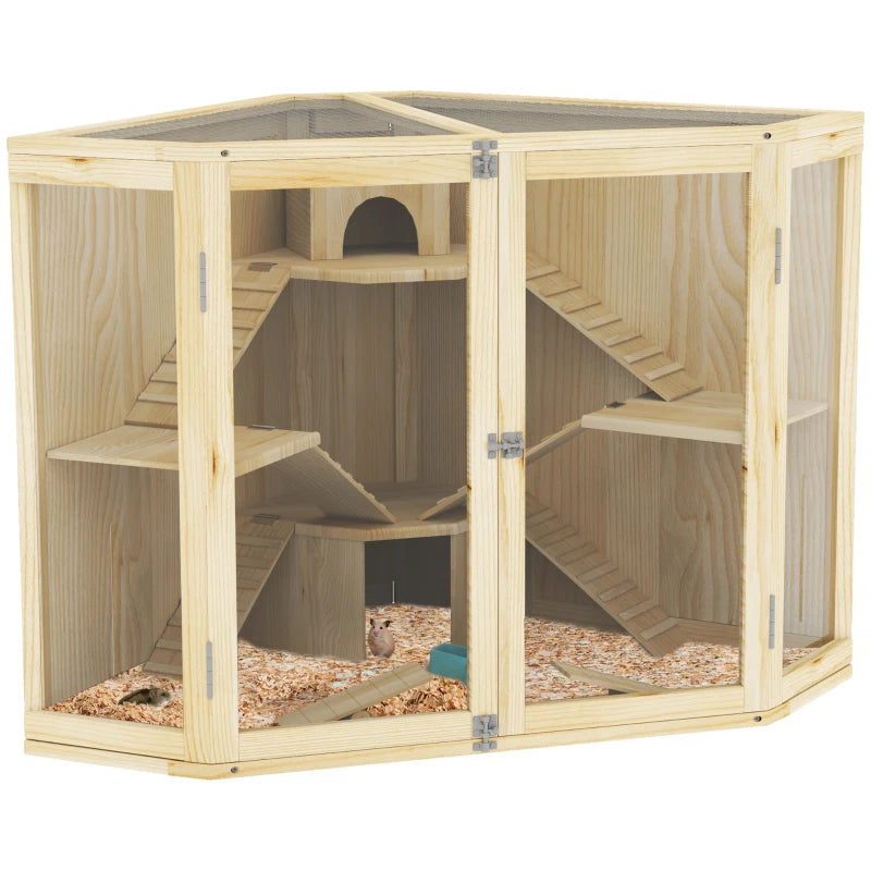 Nancy's Couco Hamsterkooi - Knaagdierenkooi - Hamster Habitat - Dennenhout - ± 115 x 70 x 80 cm 