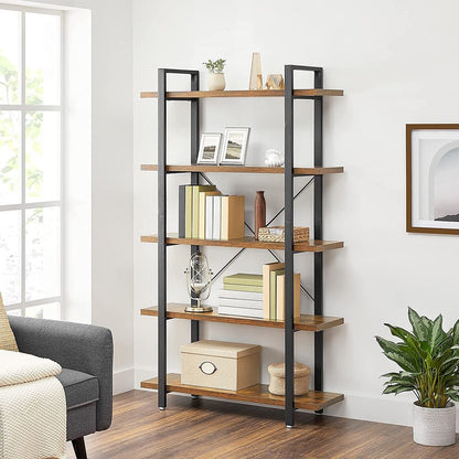 Nancy's Barisado Wall Cabinet - Bookcase - Brown / Black - ± 105 x 35 x 180 cm