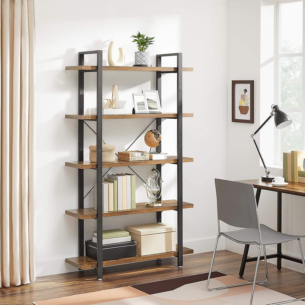 Nancy's Barisado Wall Cabinet - Bookcase - Brown / Black - ± 105 x 35 x 180 cm