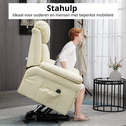 Nancy's Orca Sta op stoel - Opsta stoel - Seniorenstoel - Relaxfauteuil - Beige - Kunstleer