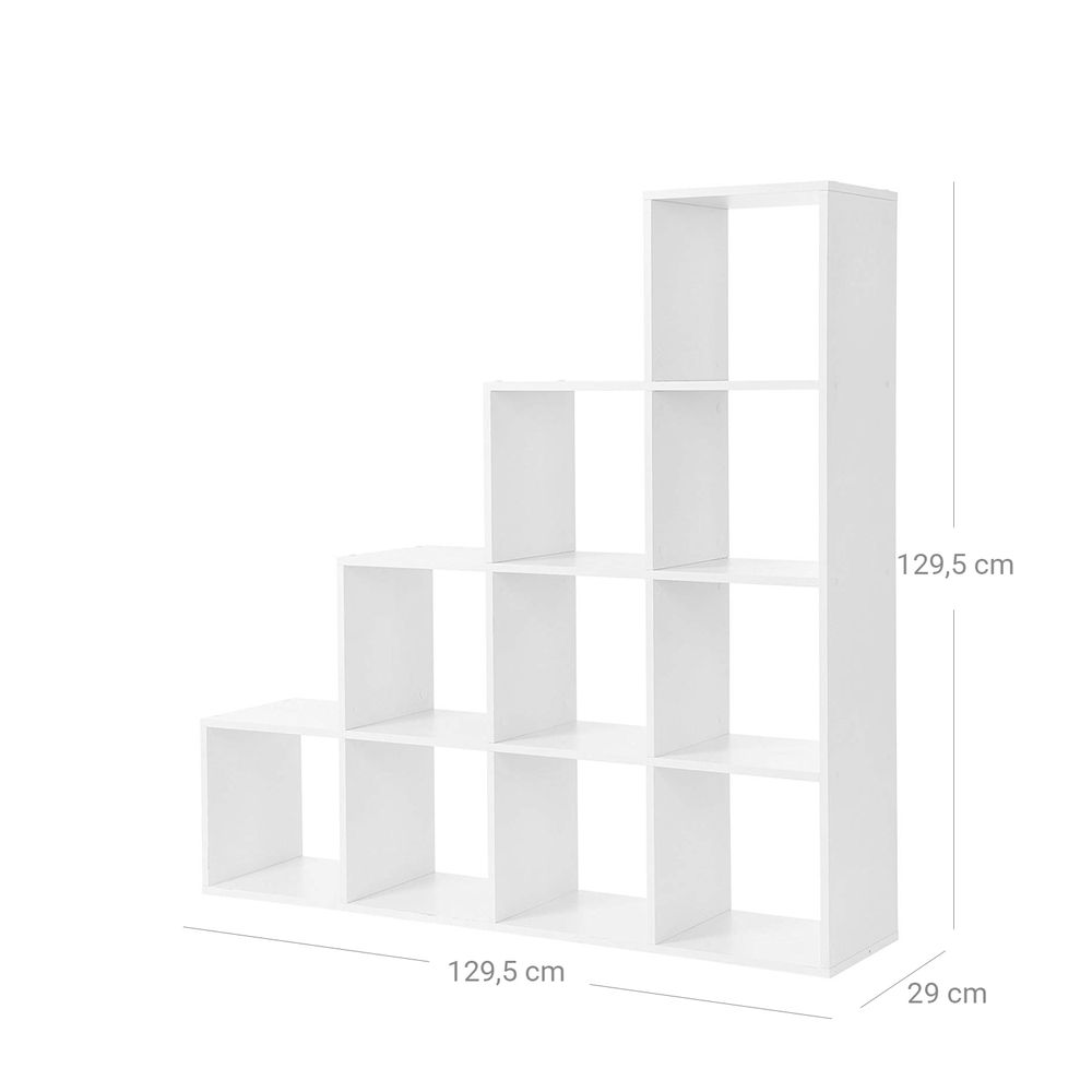 Nancy's Rendufe Vakkenkast - Opbergkast - Boekenkast - 10 Vakken - Wit - ± 130 x 30 x 130 cm