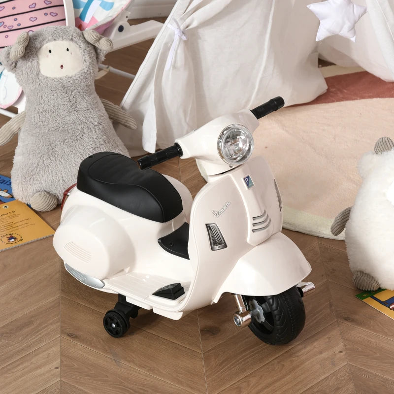 Nancy's Anna Elektrische Kinderscooter - Vespa - Motorfiets - Kindermotor - Claxon / Verlichting - Wit