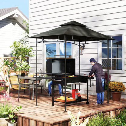 Nancy's Abetone Barbeque Paviljoen - Bbq overkapping - Bbq afdak - Grijs - ± 240 x 150 x 260 cm