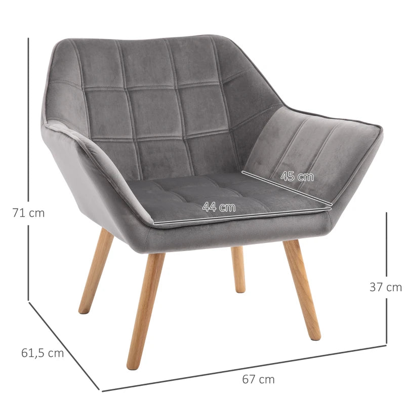 Nancy's Cerejais Fauteuil - Stoel - Relax Stoel - Loungestoel - Grijs - Fluweel