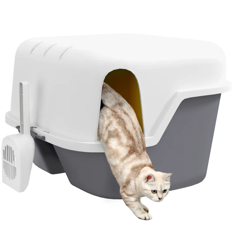 Nancy's Montalvo Kattenbak - Katten wc - Katten Toilet - Roomwit - ± 50 x 50 x 40 cm 