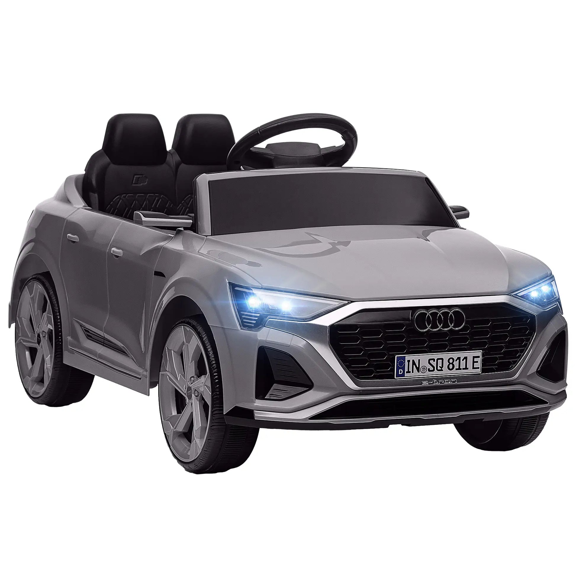 Nancy's Penude Elektrische Kinderauto - Audi Q8 voor Kinderen - Elektrische Auto - Met Verlichting, Muziek en Claxon -Grijs