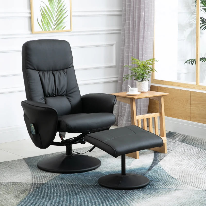 Nancy's Gominhaes Massagestoel - Relaxfauteuil - Relaxstoel - Draaibaar - Verstelbare Rugleuning - Zwart - Kunstleer