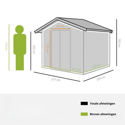 Nancy's Troviscoso Opbergschuur - Tuinschuur - Gereedschapsschuur - Tuinhuisje - Staal - ± 280 x 200 cm