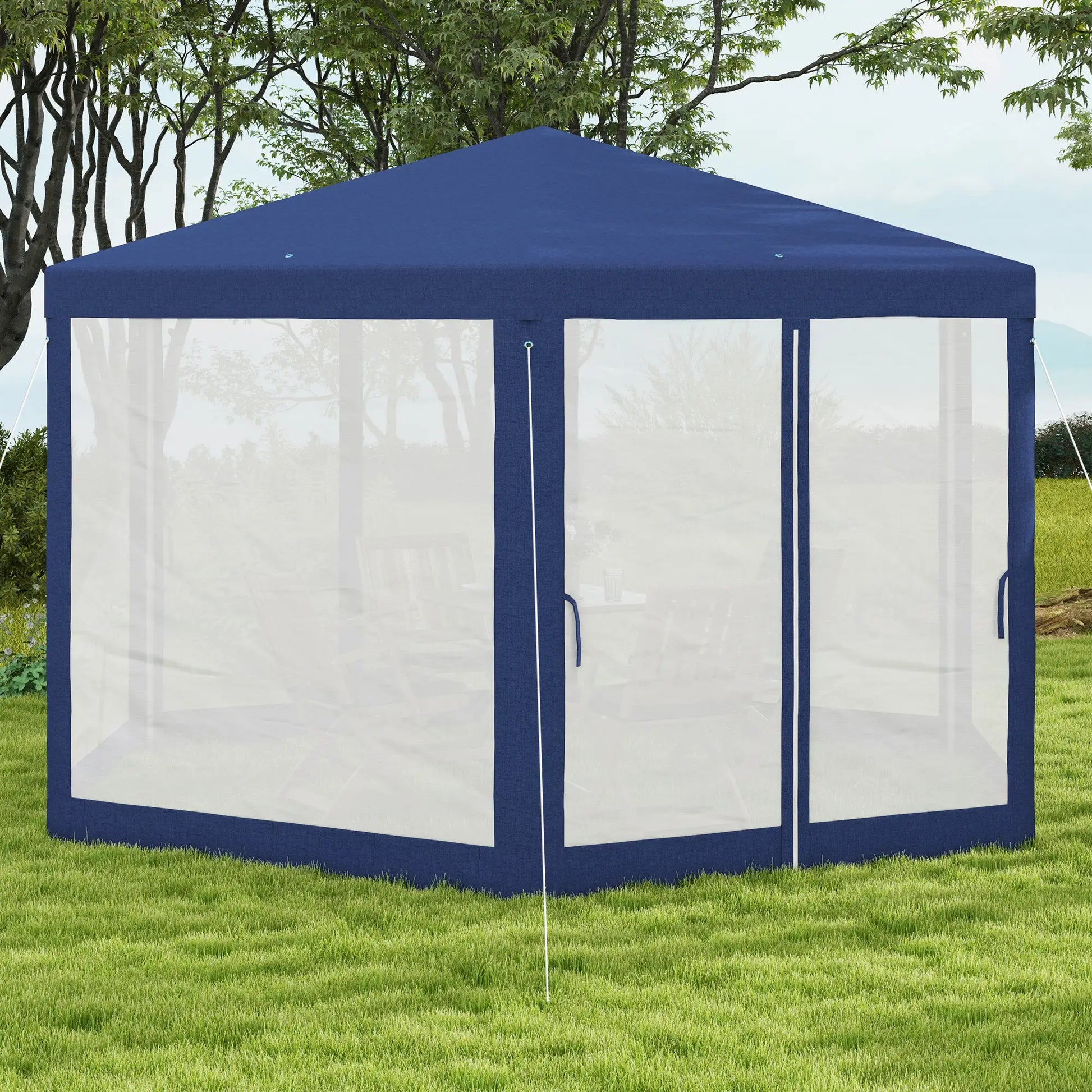 Nancy's Cavriglia Paviljoen - Partytent - Tuinpaviljoen - Blauw - ± 395 x 340 x 250 cm