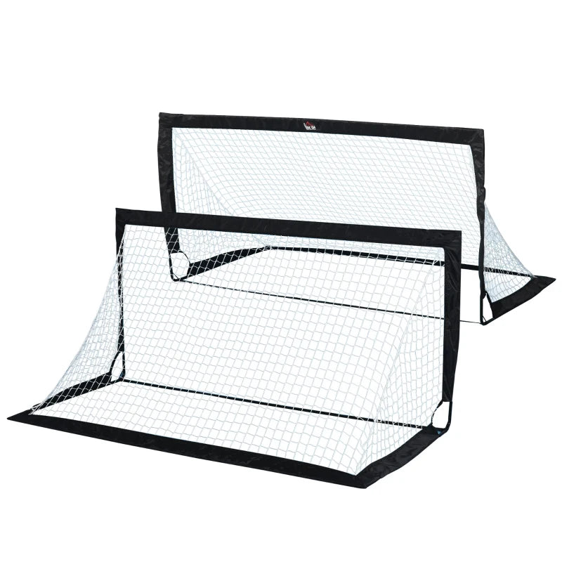 Nancy's Bolotana Voetbaldoel - Voetbalnet - Voetbalgoal - Set van 2 - Inclusief Draagtas - Zwart - ± 180 x 90 x 90 cm