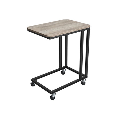 Nancy's Beiriz Side Table on Wheels - Laptop Table - Gray / Black - 50 x 35 x 55 cm