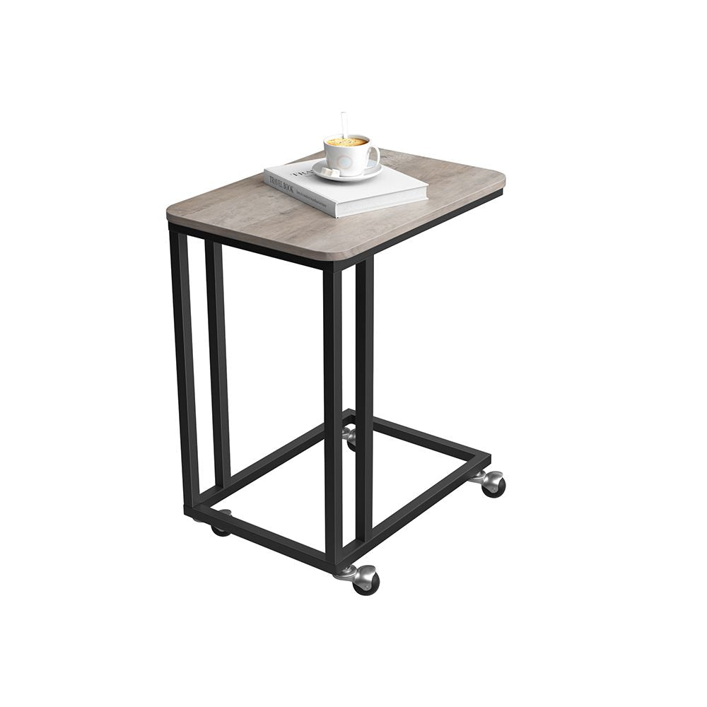 Nancy's Beiriz Side Table on Wheels - Laptop Table - Gray / Black - 50 x 35 x 55 cm