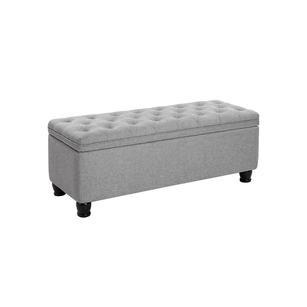 Nancy's Conceicao Hocker - Banc - Banc de rangement - Gris - ± 120 x 45 x 45 cm