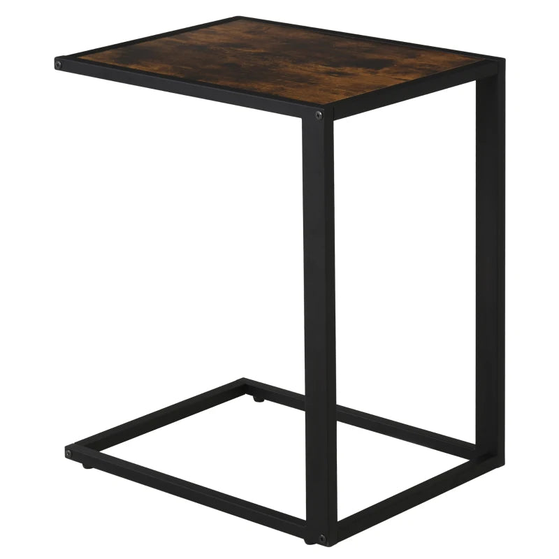 Table d'appoint Nancy's Amorim - Table pour ordinateur portable - Rectangulaire - Marron / Noir - MDF / Acier - ± 40 x 50 x 65 cm